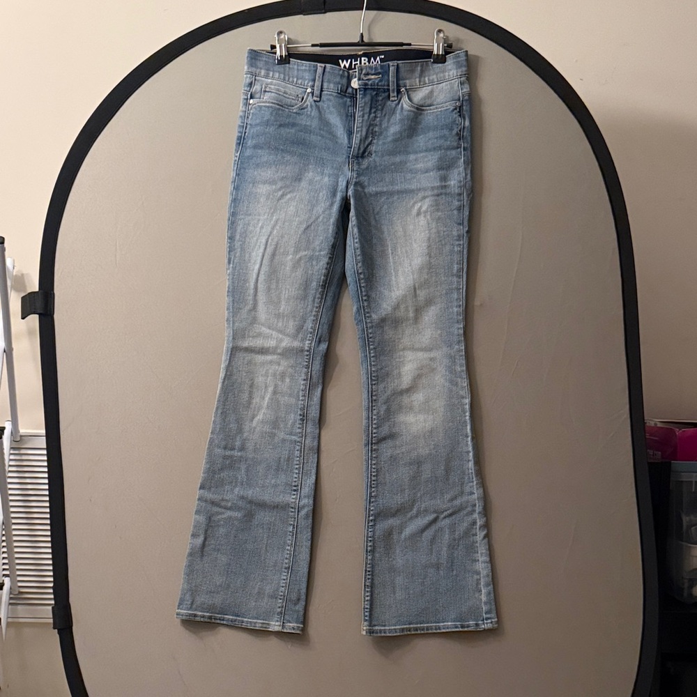 White House Black Market Flare Jeans in Light Blue